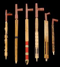 Group of five Lakota, Blackfoot and Pawnee pipes first half 20th century