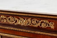 A Louis XV Style Gilt Bronze Mounted Marquetry Marble-Top Cabinet