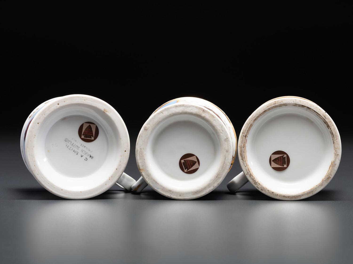 Three Livestock Related Porcelain Occupational Shaving Mugs