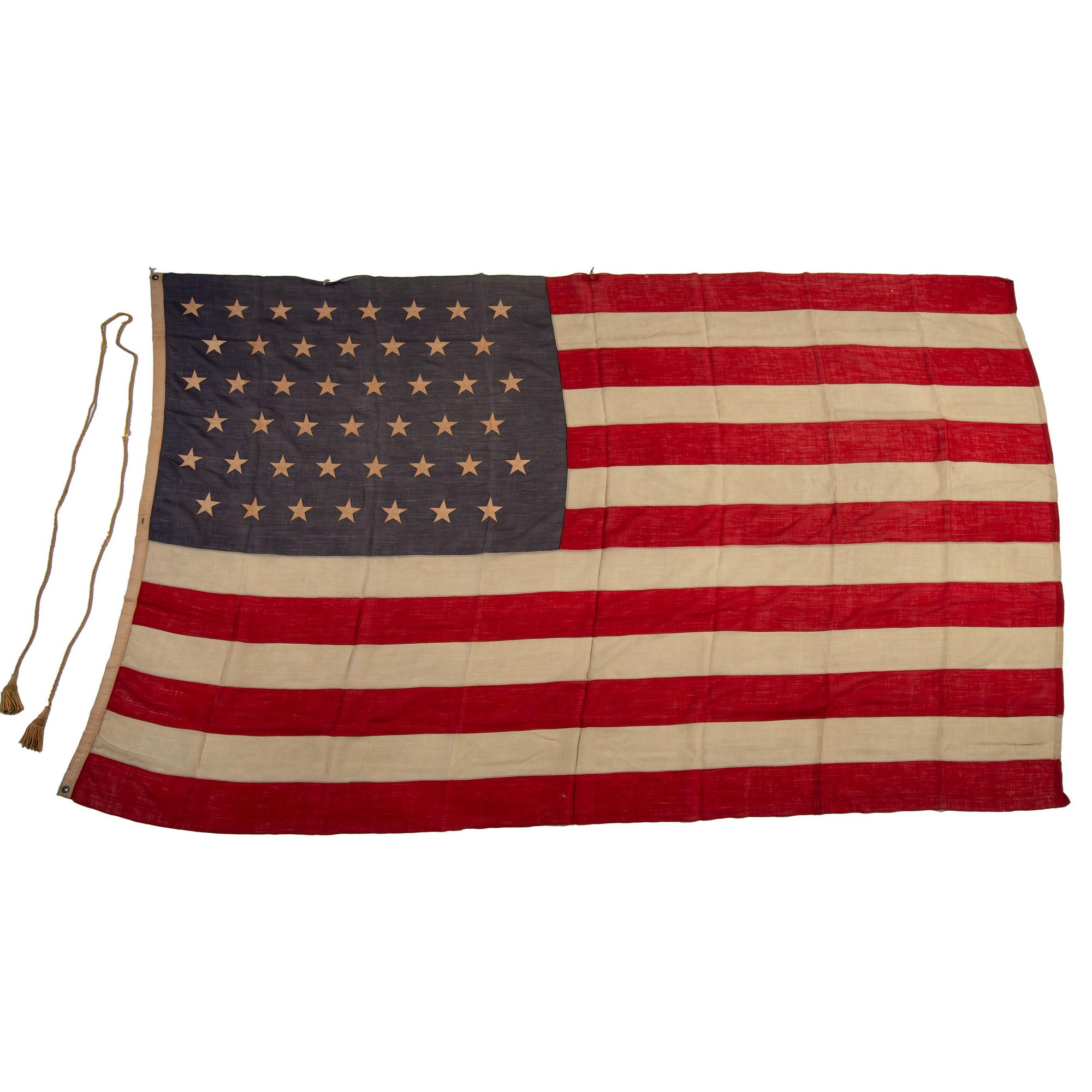 [FLAGS & PATRIOTIC TEXTILES]. Two 45-star flags. [Ca 1896-1908].