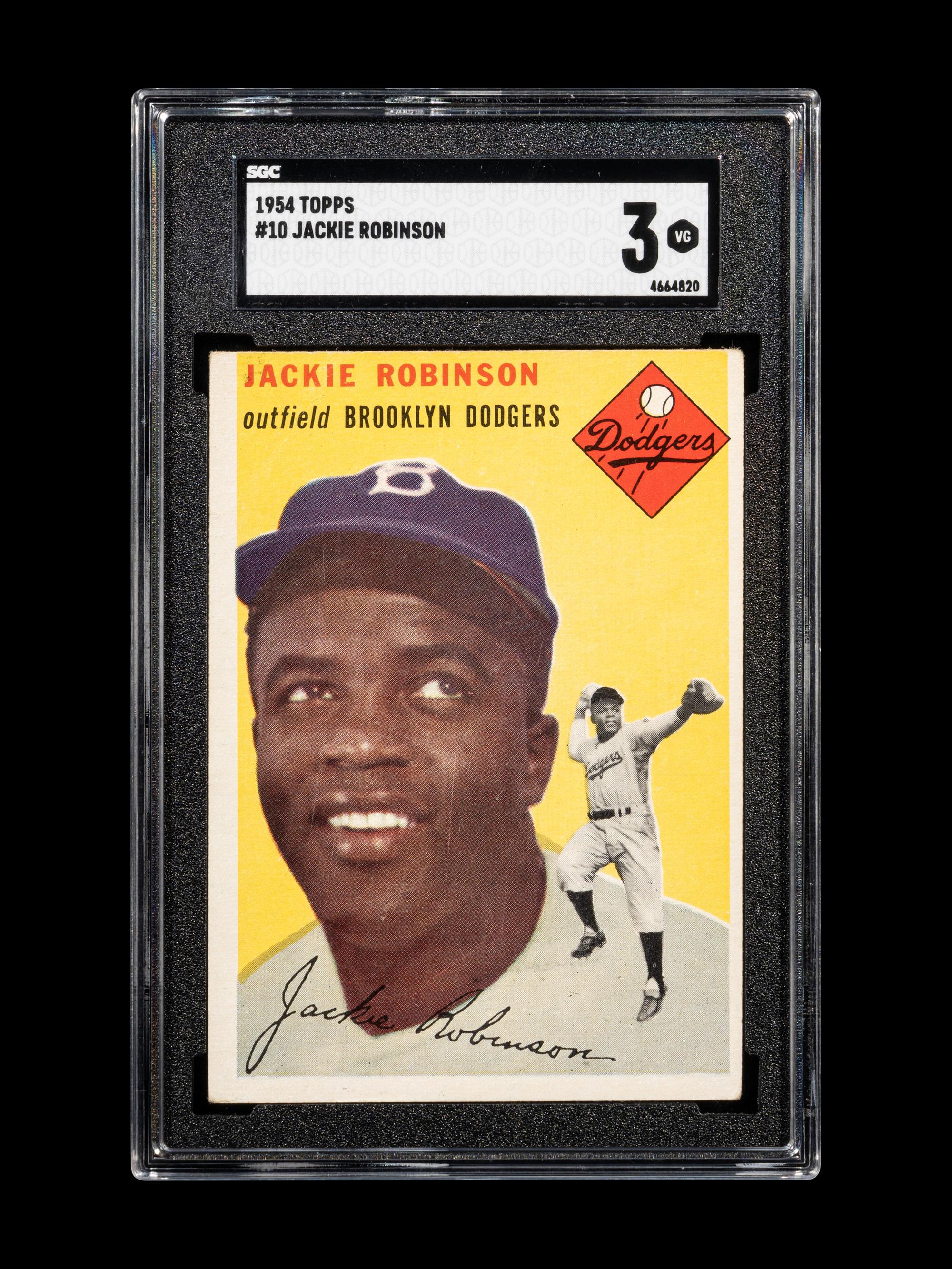 A 1954 Topps Jackie Robinson Baseball Card No. 10 (SGC 3 VG)