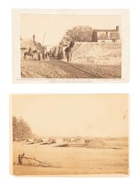 [CIVIL WAR]. 6 "Brady's Album Gallery" photographs incl. one of an unburied deceased Confederate.
