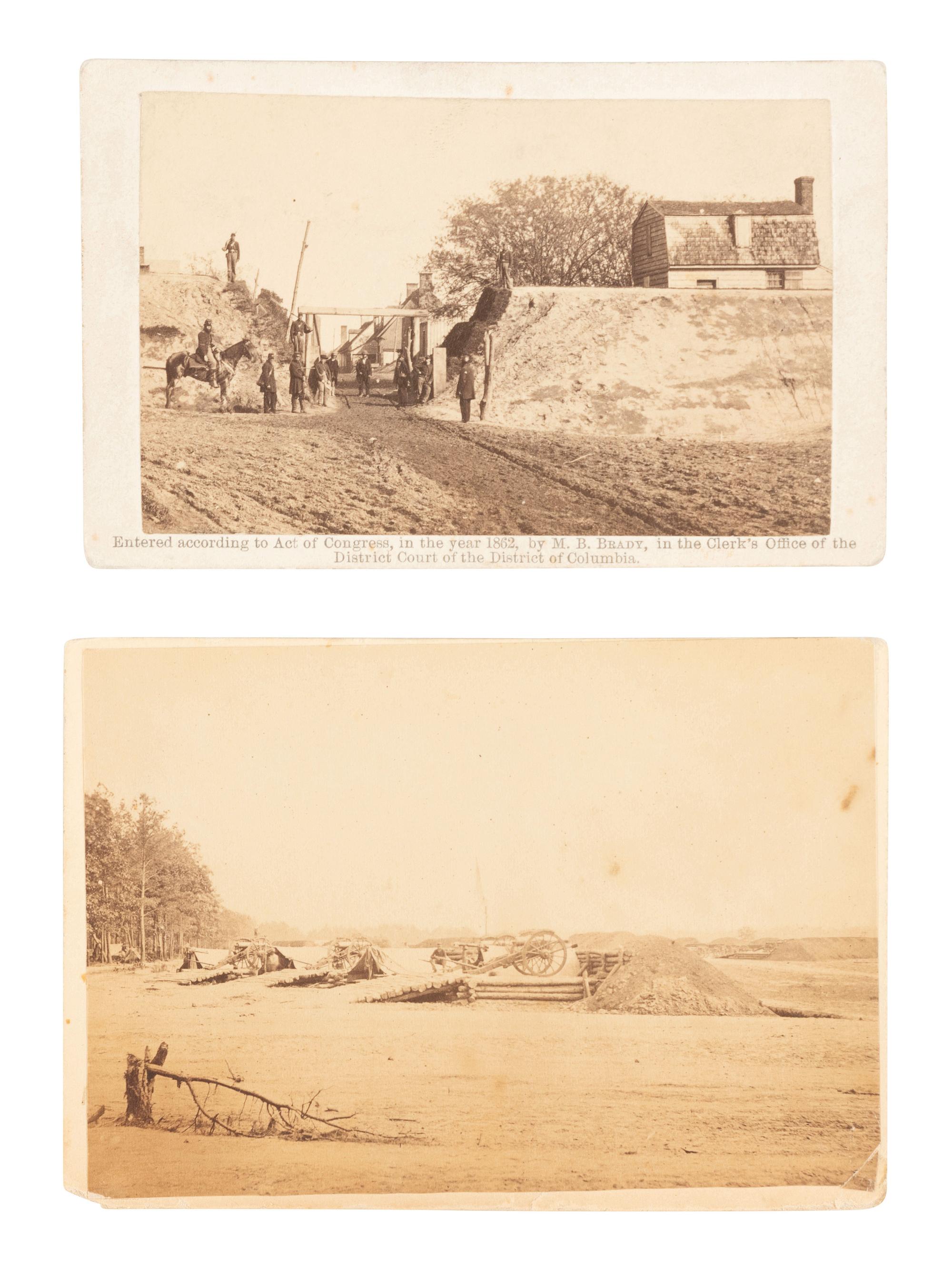 [CIVIL WAR]. 6 "Brady's Album Gallery" photographs incl. one of an unburied deceased Confederate.