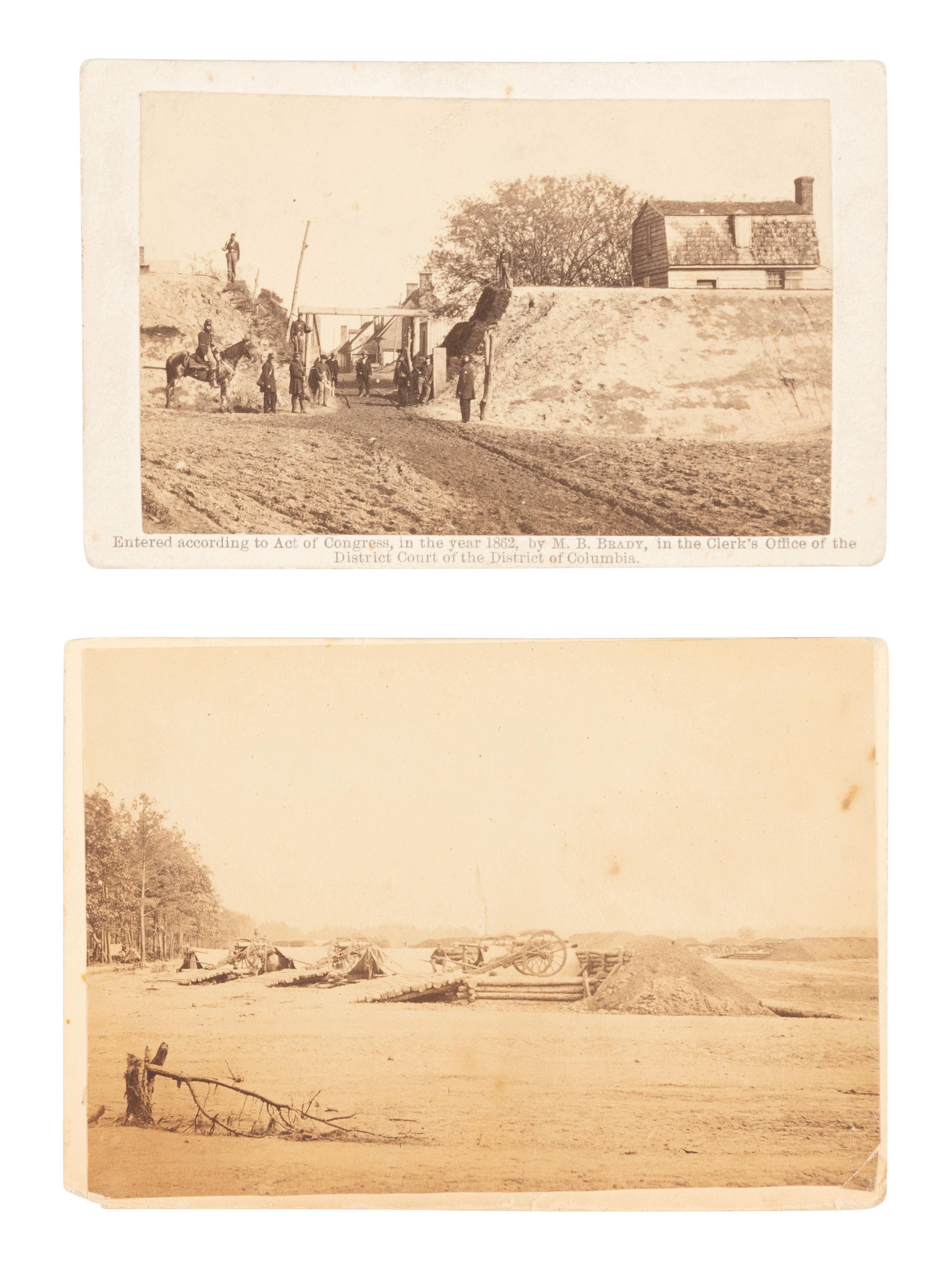 [CIVIL WAR]. 6 "Brady's Album Gallery" photographs incl. one of an unburied deceased Confederate.