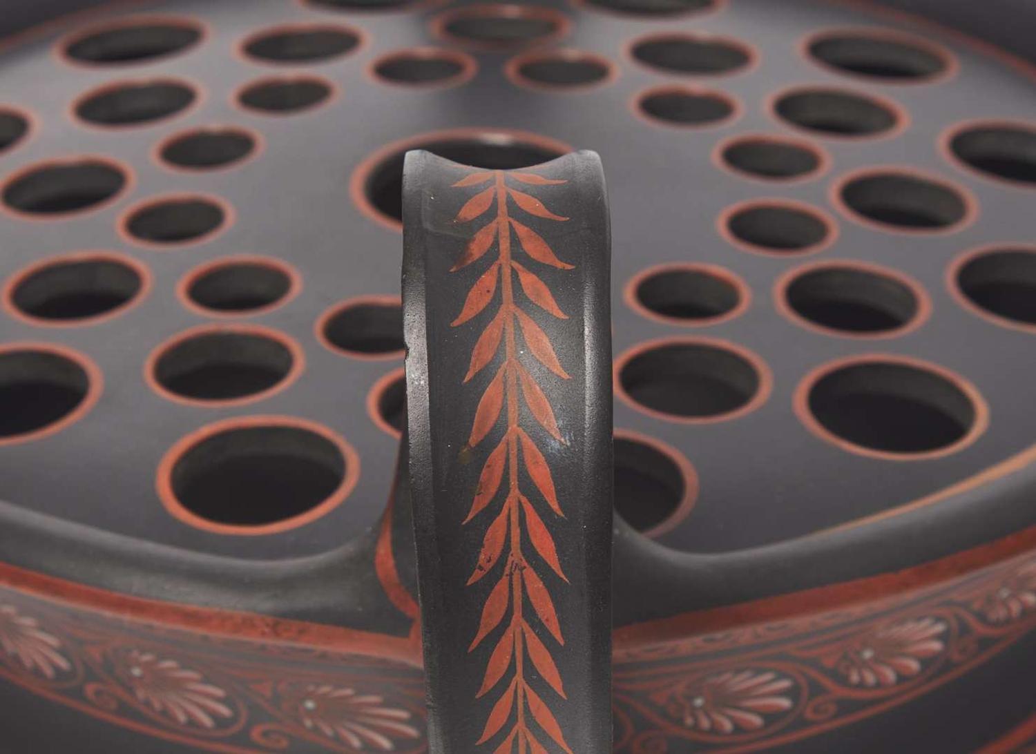 A Wedgwood Encaustic Decorated Black Basalt Pastille Burner, UK, circa 1805-15