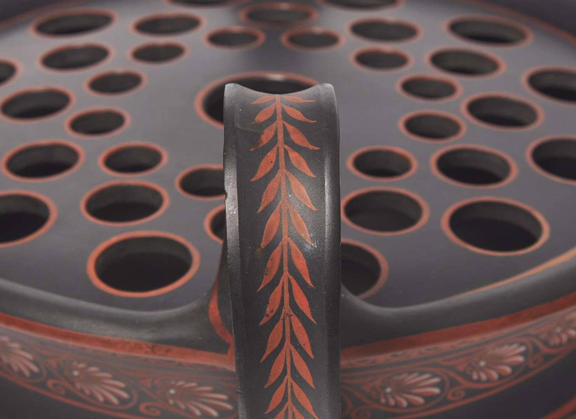 A Wedgwood Encaustic Decorated Black Basalt Pastille Burner, UK, circa 1805-15