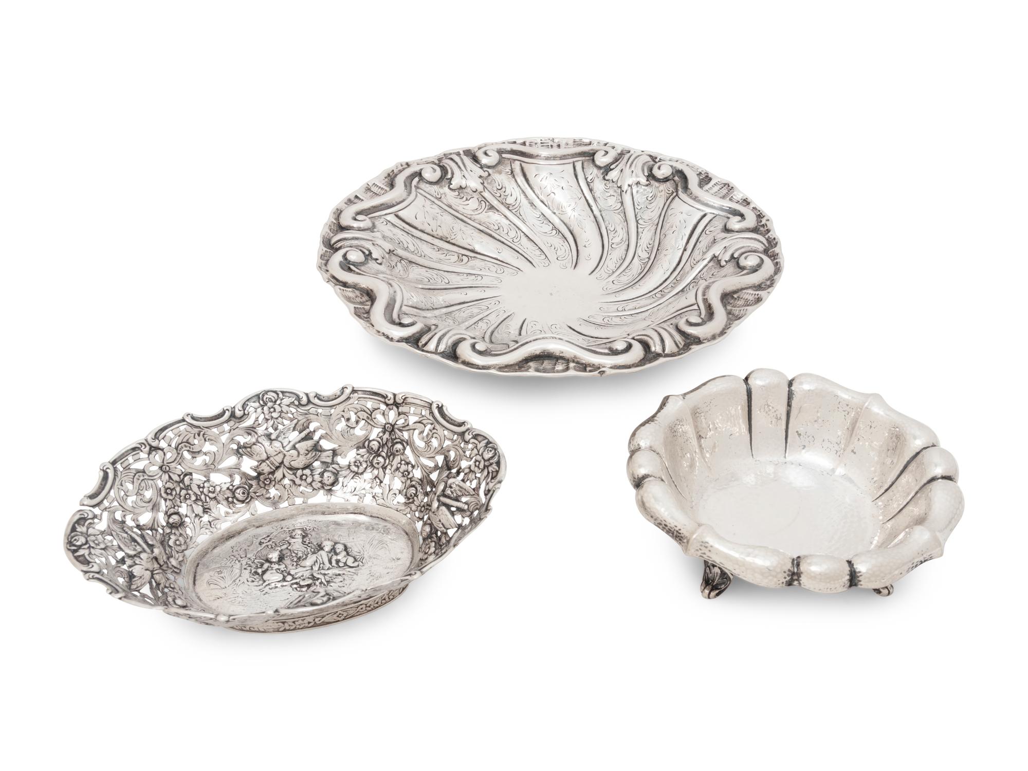 A Group of Six Continental Silver Table Articles