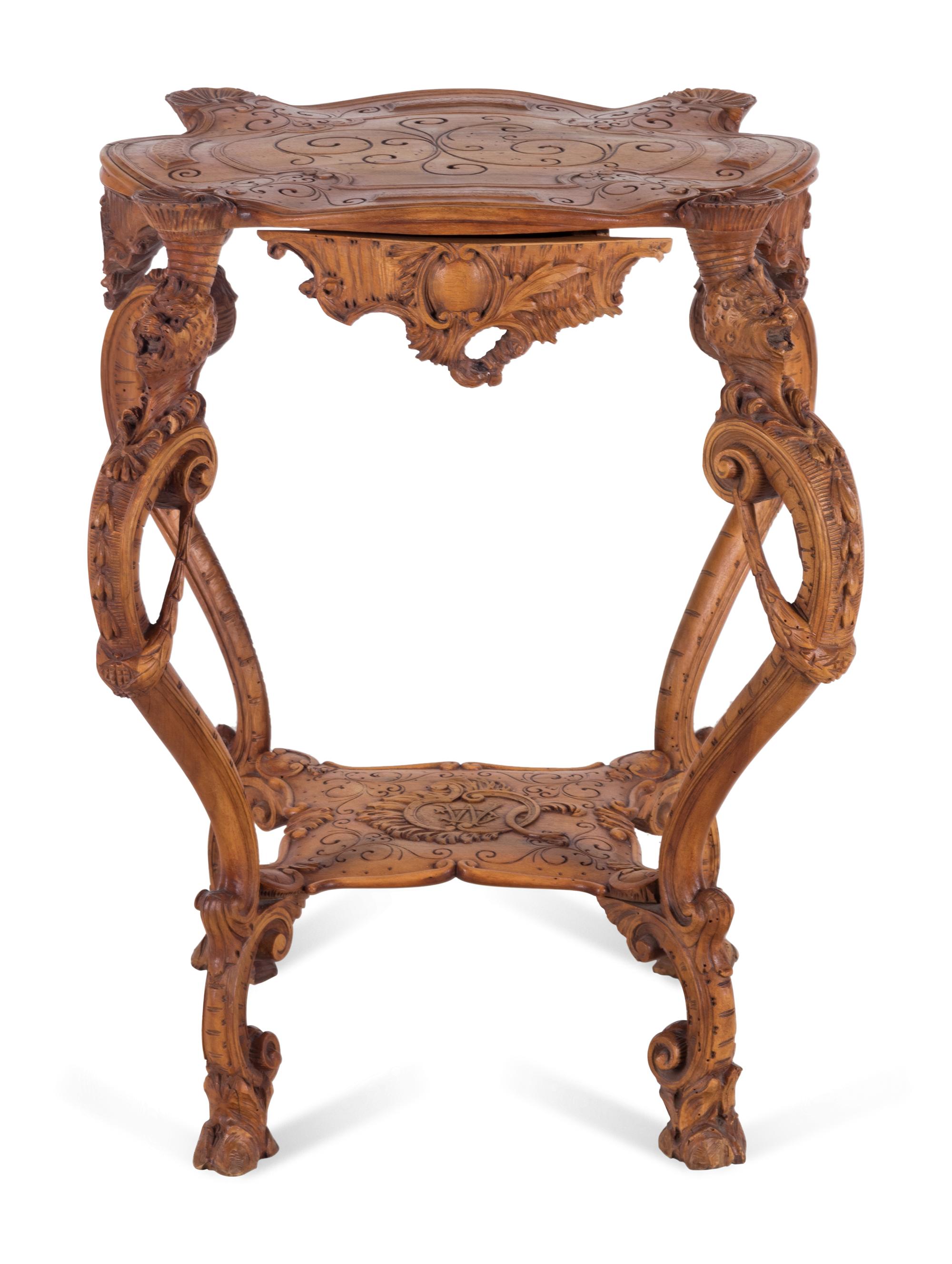 A Piedmontese Carved Walnut Table