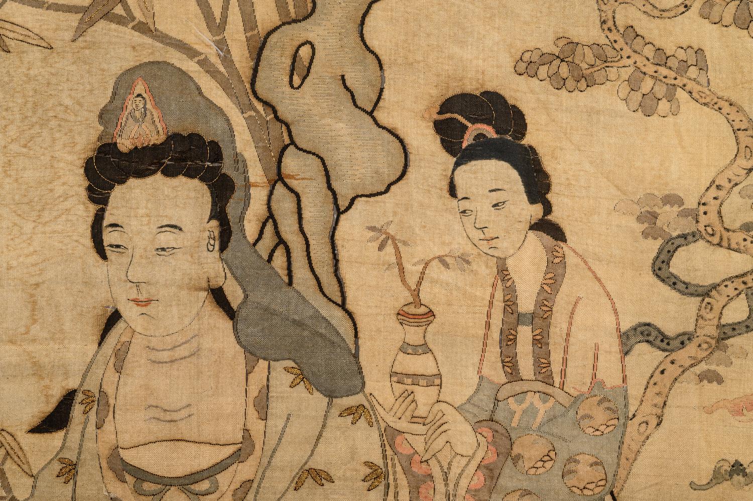 A Kesi Woven Silk 'Guanyin' Panel