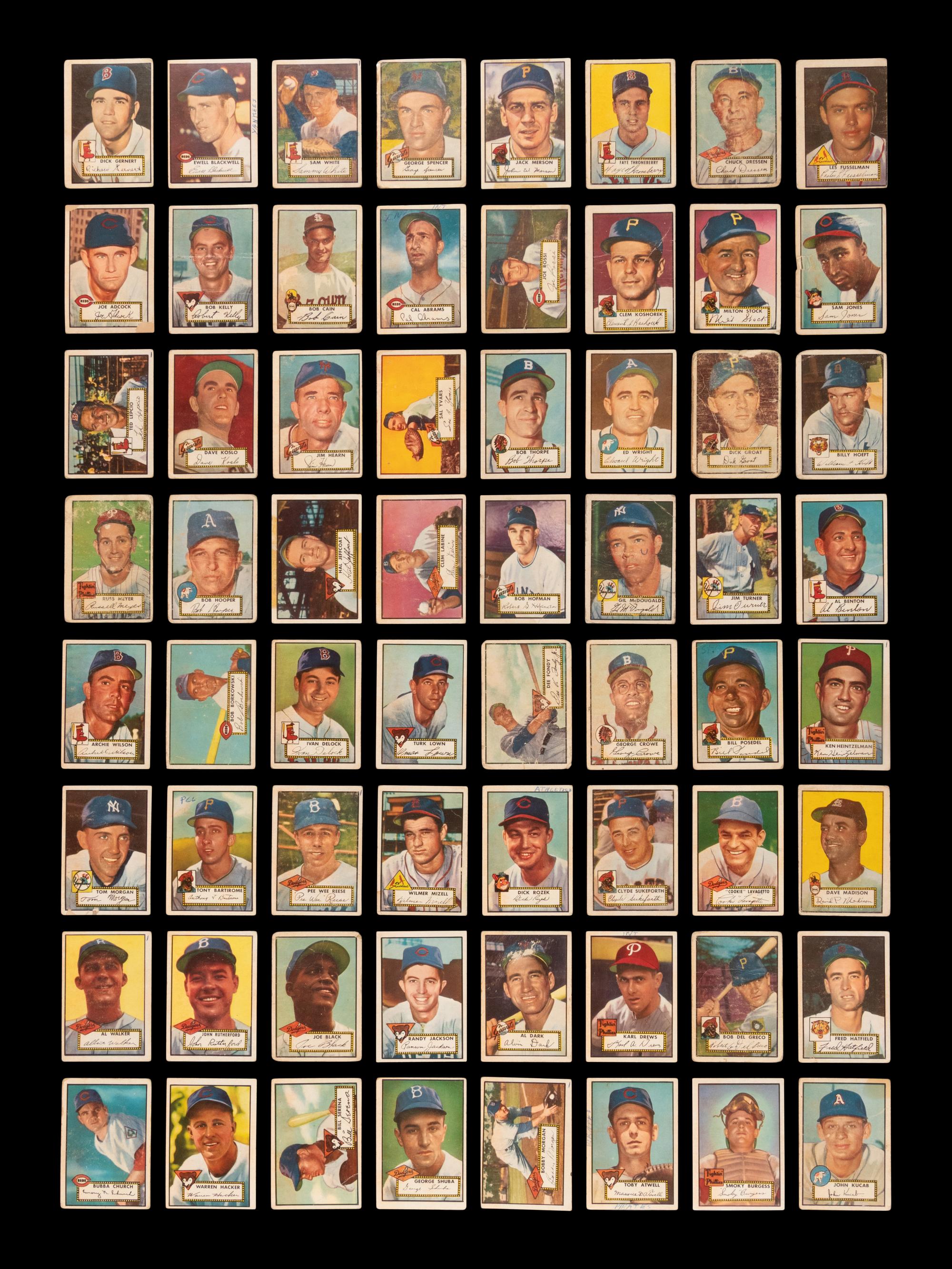 A Near Set of 1952 Topps Baseball Cards (402/407) Featuring 93 High Numbers
