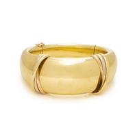 TRICOLOR GOLD HINGED BANGLE BRACELET