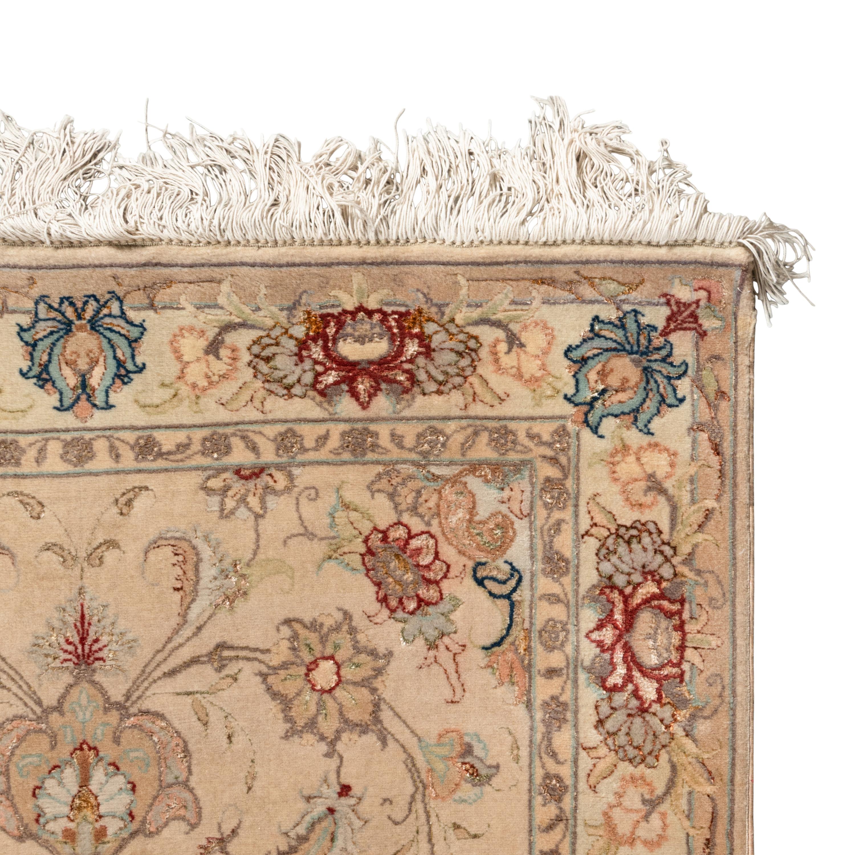 A Pair of Tabriz Silk and Wool Runners
