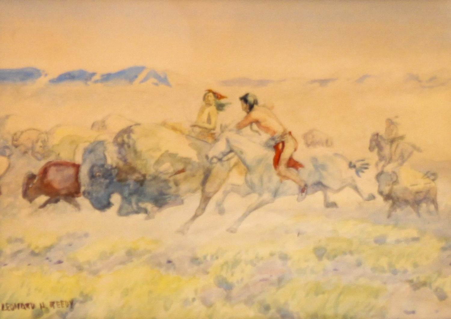 Leonard Howard Reedy, (American, 1899-1956), The Buffalo Hunt