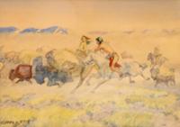 Leonard Howard Reedy, (American, 1899-1956), The Buffalo Hunt