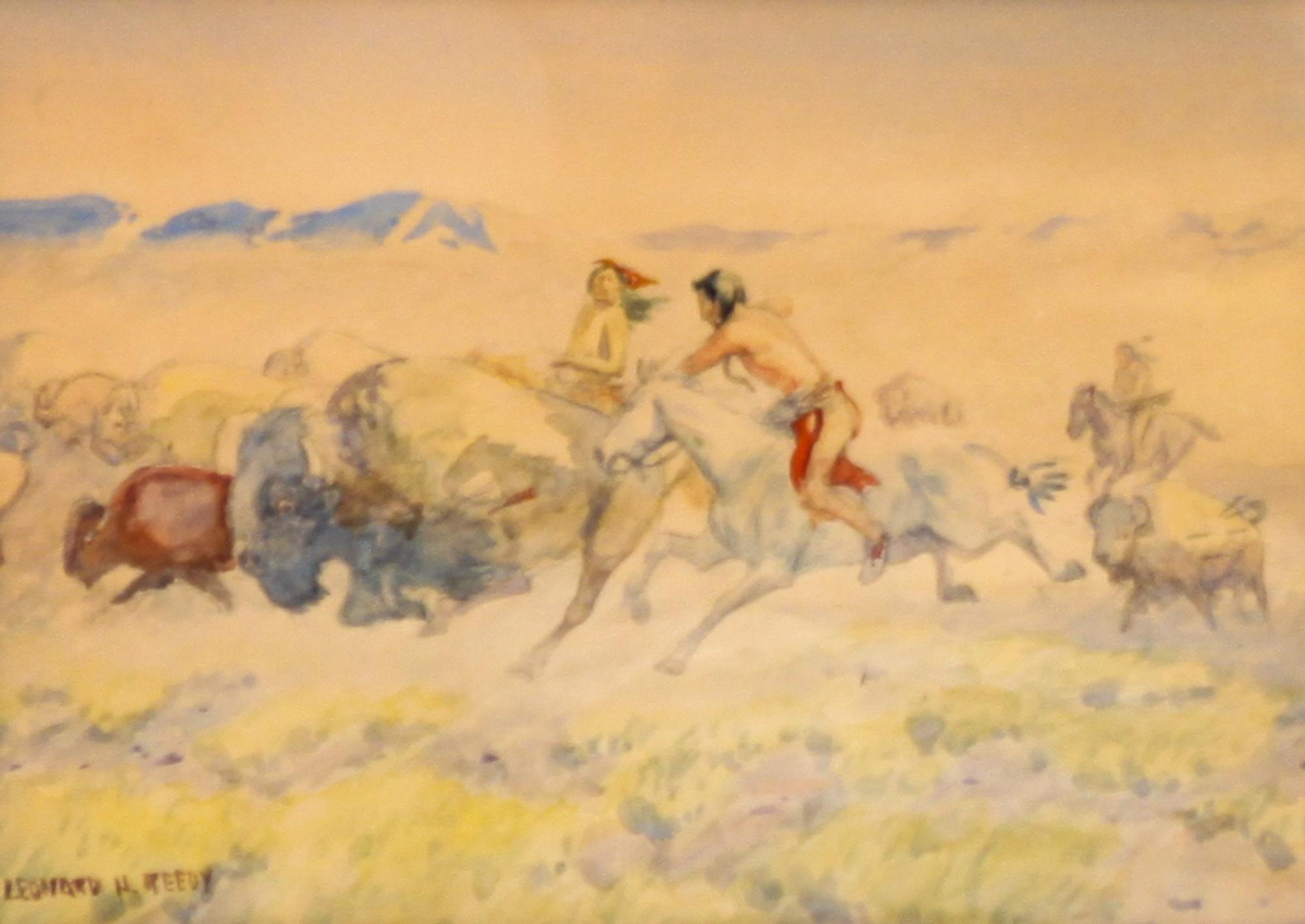 Leonard Howard Reedy, (American, 1899-1956), The Buffalo Hunt