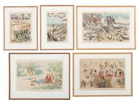 [WESTERN AMERICANA]. 5 illustrations from the San Francisco publication, The Wasp .
