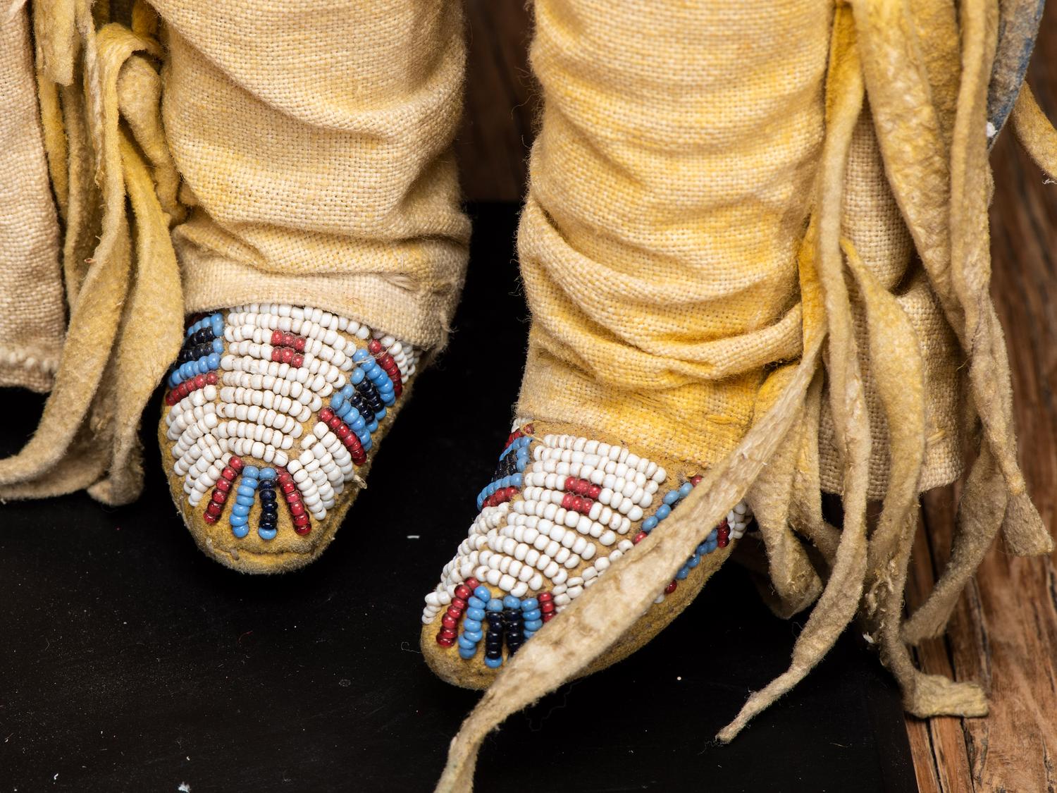 Cheyenne Beaded Hide Dolls, Pair