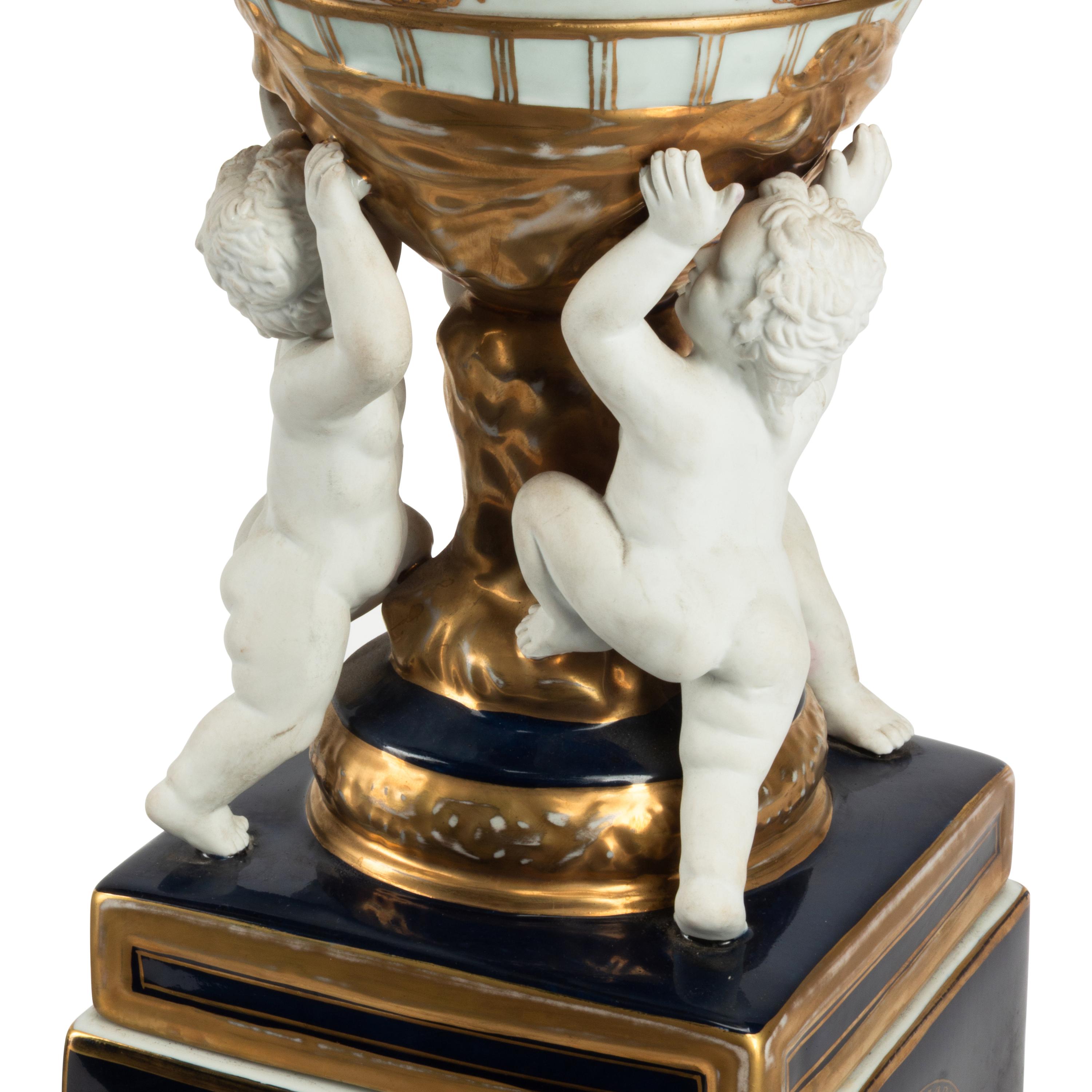 A Pair of Pâte-sur-Pâte Urns