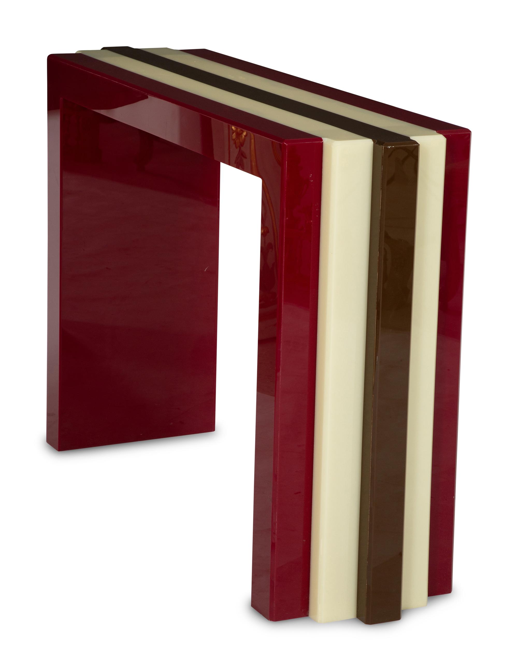 An Art Deco Style Acrylic Tri-Color Console Table