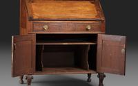 A Late Federal String Inlaid Walnut Slant-Front Secretary Desk