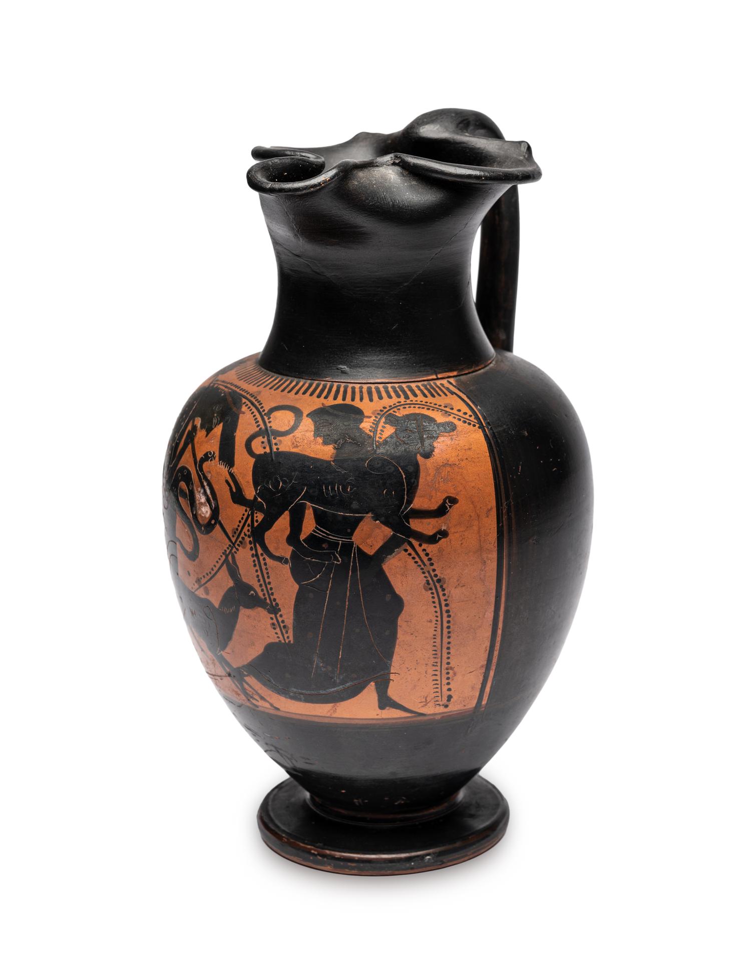 An Attic Black-Figured Trefoil Oinochoe