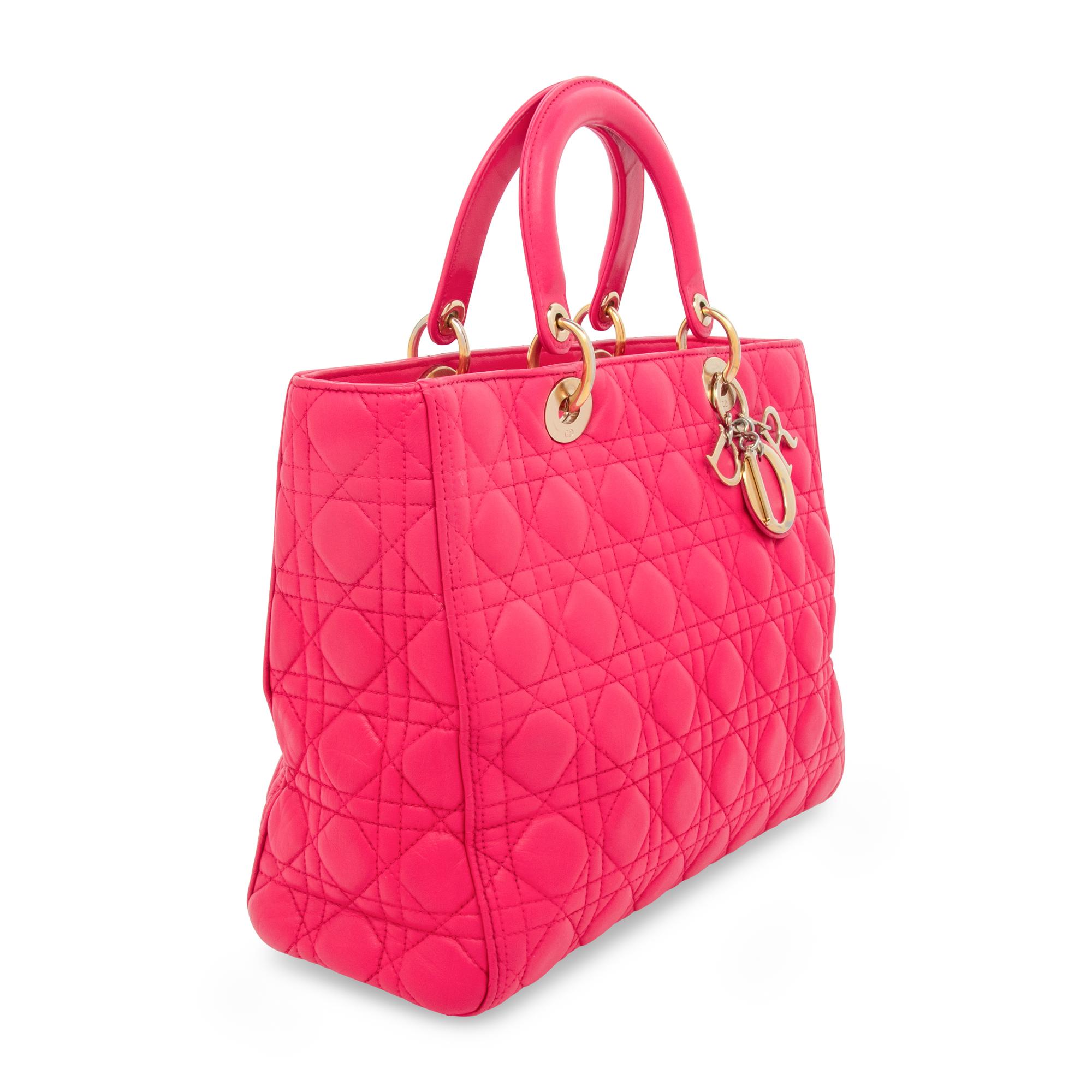CHRISTIAN DIOR, LARGE PINK LADY DIOR BAG