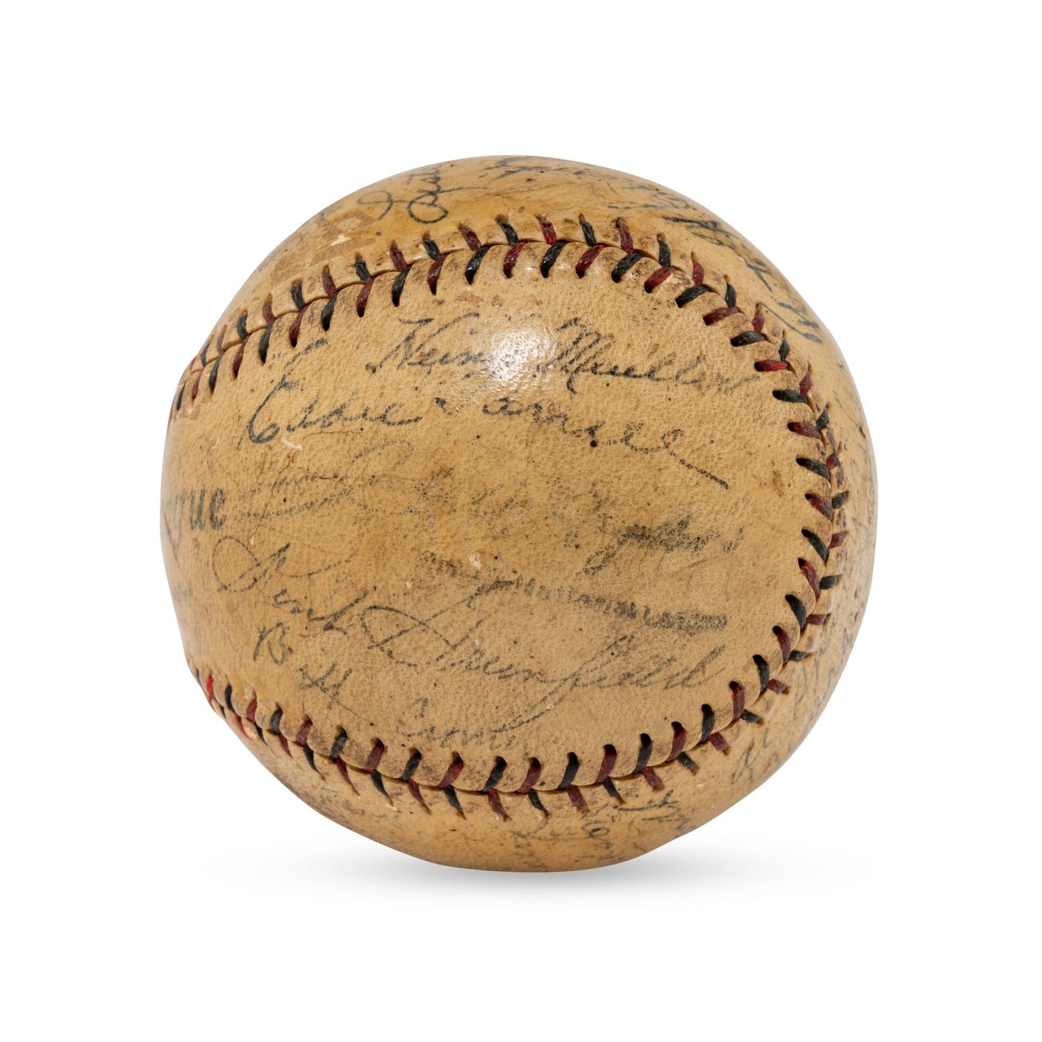 A 1928 Boston Braves Team Signed Autograph Baseball Featuring George Sisler and Rogers Hornsby (Beckett Authentication Services Letter of Authenticity)