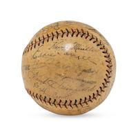 A 1928 Boston Braves Team Signed Autograph Baseball Featuring George Sisler and Rogers Hornsby (Beckett Authentication Services Letter of Authenticity)