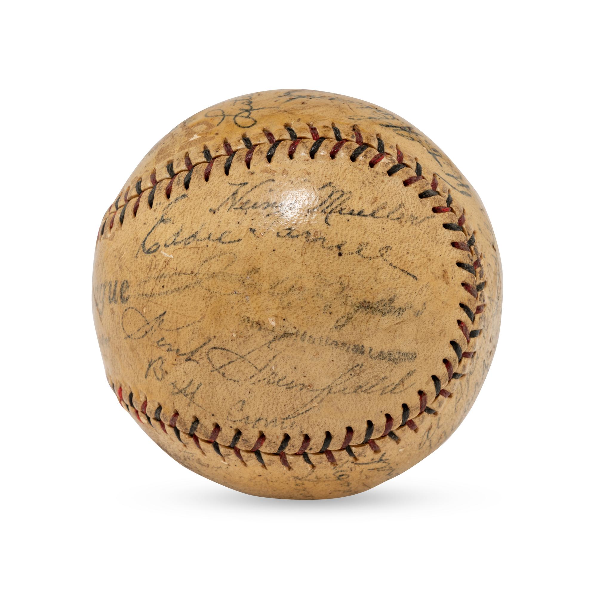 A 1928 Boston Braves Team Signed Autograph Baseball Featuring George Sisler and Rogers Hornsby (Beckett Authentication Services Letter of Authenticity)