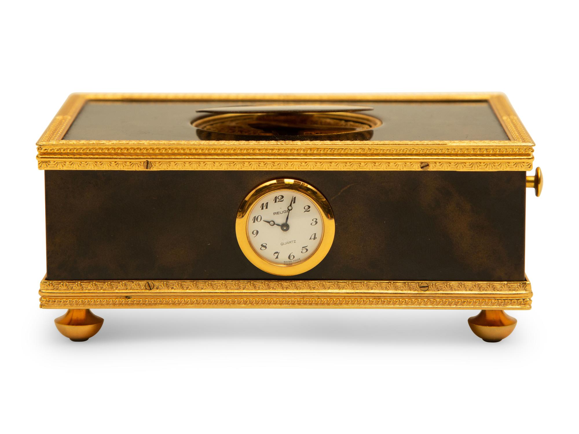 A Swiss Reuge Music Box with Bird Automaton and Clock — 20th Century