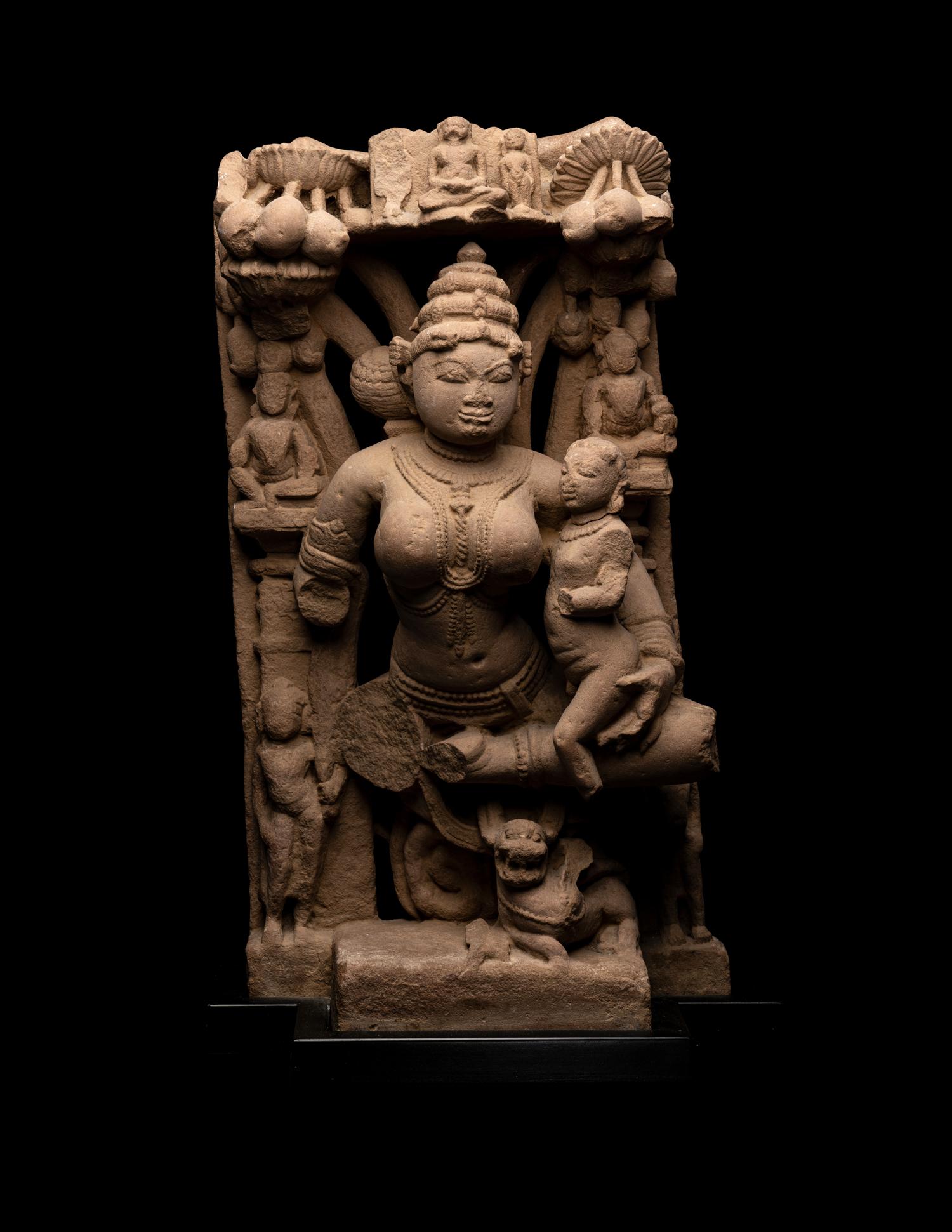 A Central Indian Sandstone Stele with Ambhika