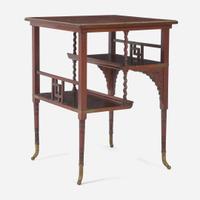An Aesthetic inlaid rosewood multi-tiered table A. & H. Lejambre, Philadelphia, PA, circa 1880