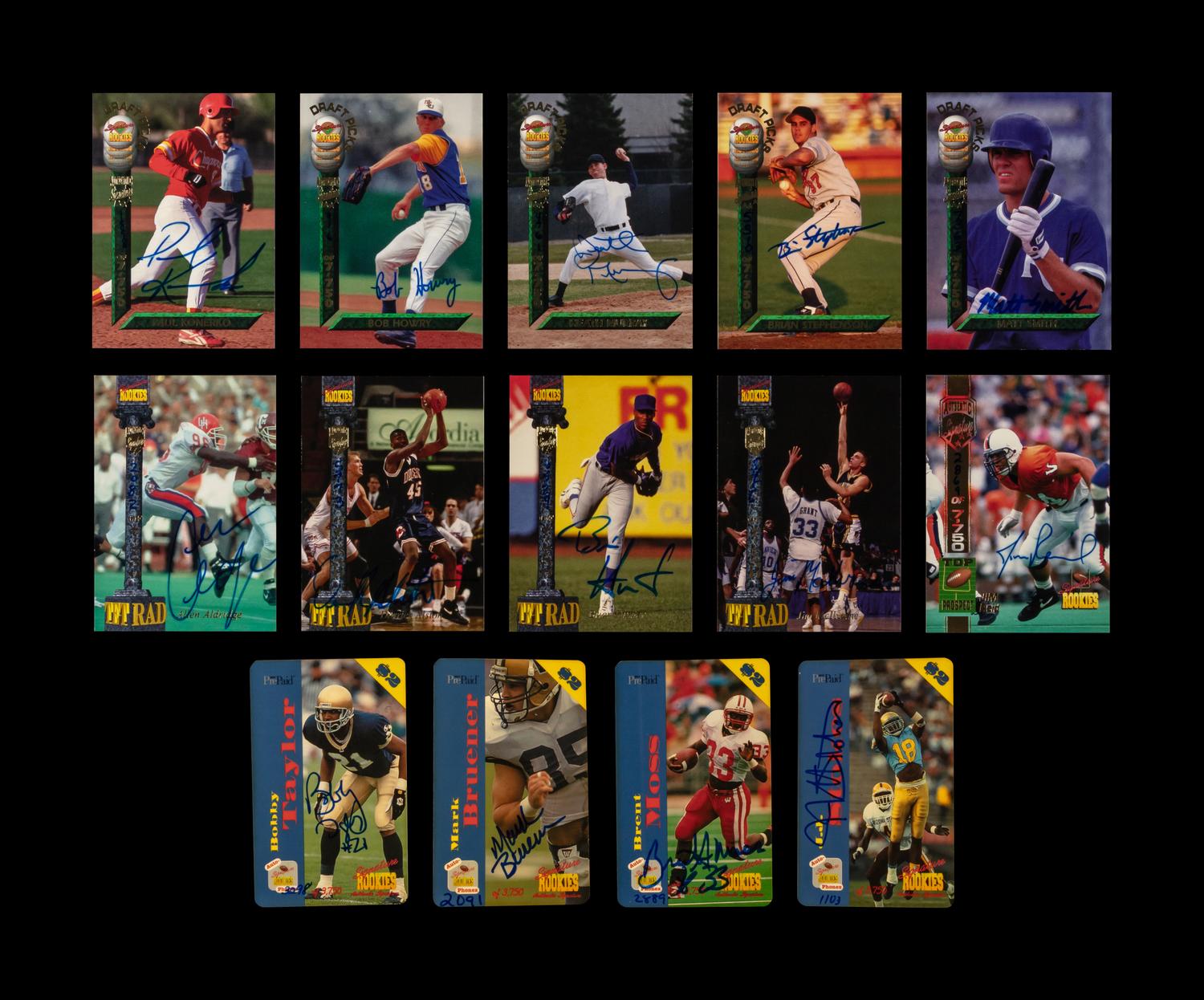 A Collection of Over 80 Assorted 1990s Signed Autograph Trading Cards