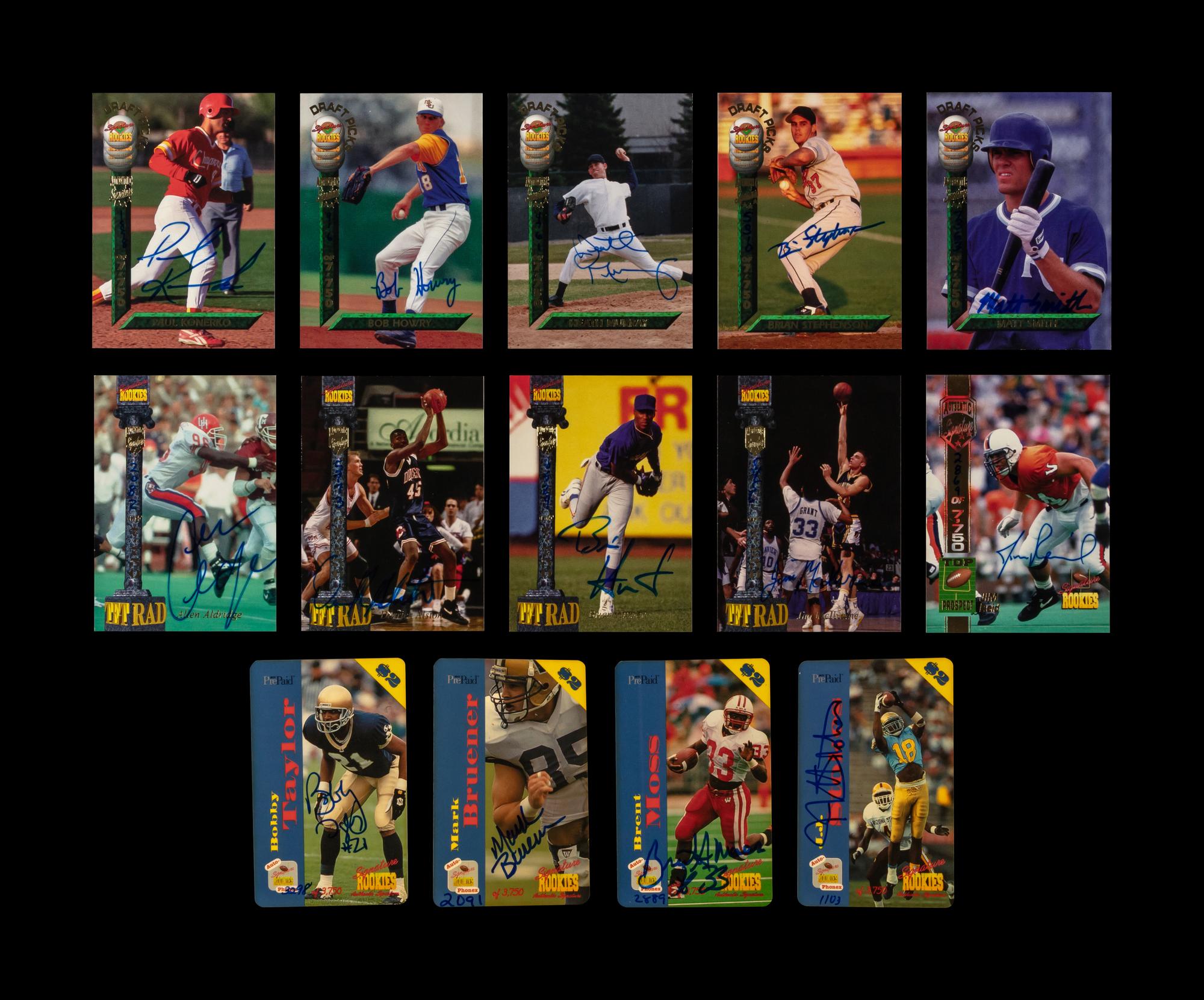 A Collection of Over 80 Assorted 1990s Signed Autograph Trading Cards