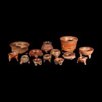 Thirteen Costa Rican Tripod Vessels