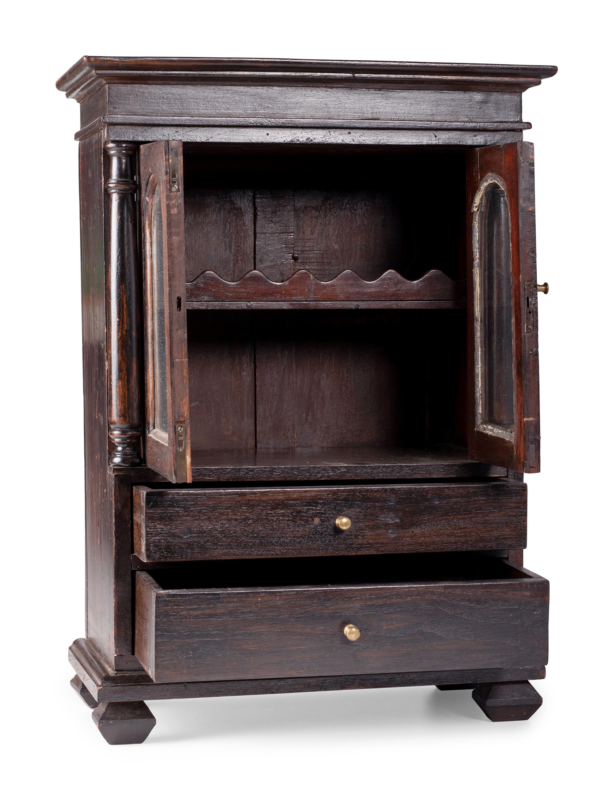 A Miniature Grain-Painted Stepback Cupboard