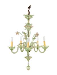 A Venetian Glass Six-Light Chandelier
