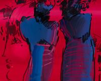 Three Facing West, 1989 and Zulu Red , 1988 (two works)