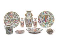 Nine Chinese Famille Rose Porcelain Articles