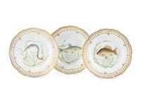 Three Royal Copenhagen Fauna Danica Reticulated Porcelain Luncheon Plates