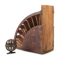 A Stenciled Wood Stratton & Bird Countertop Bag Rack