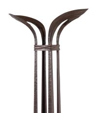An Art Deco Style Hammered Metal and Alabaster Floor Lamp