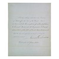 [Presidential] Buchanan, James. Partially-printed document, signed