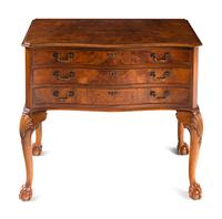 A Cooper Brothers Silver Flatware Service in a Fitted Burl Walnut Chest