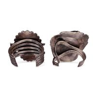 Navajo Silver and Turquoise Cuff Bracelets