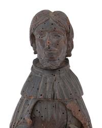 A French or Spanish Carved Wood Figure of a King