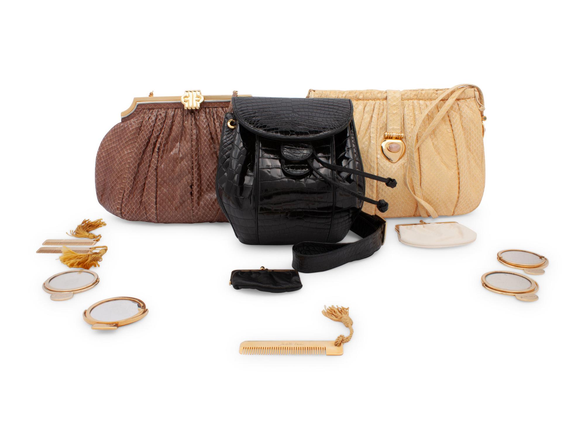 Six Designer Bags: Two Gucci, One Colombetti, Three Judith Leiber, 1990-2010s