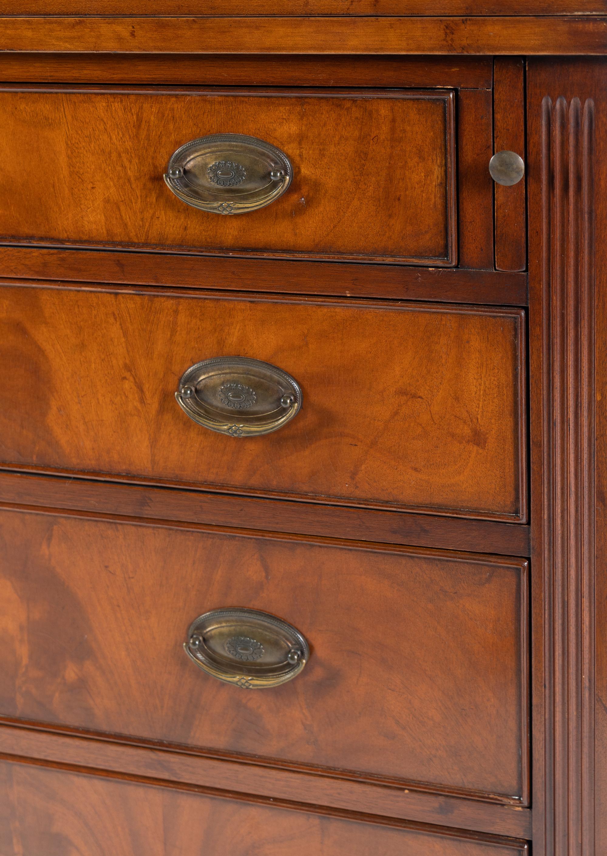 A Federal Style Mahogany Bureau Bookcase