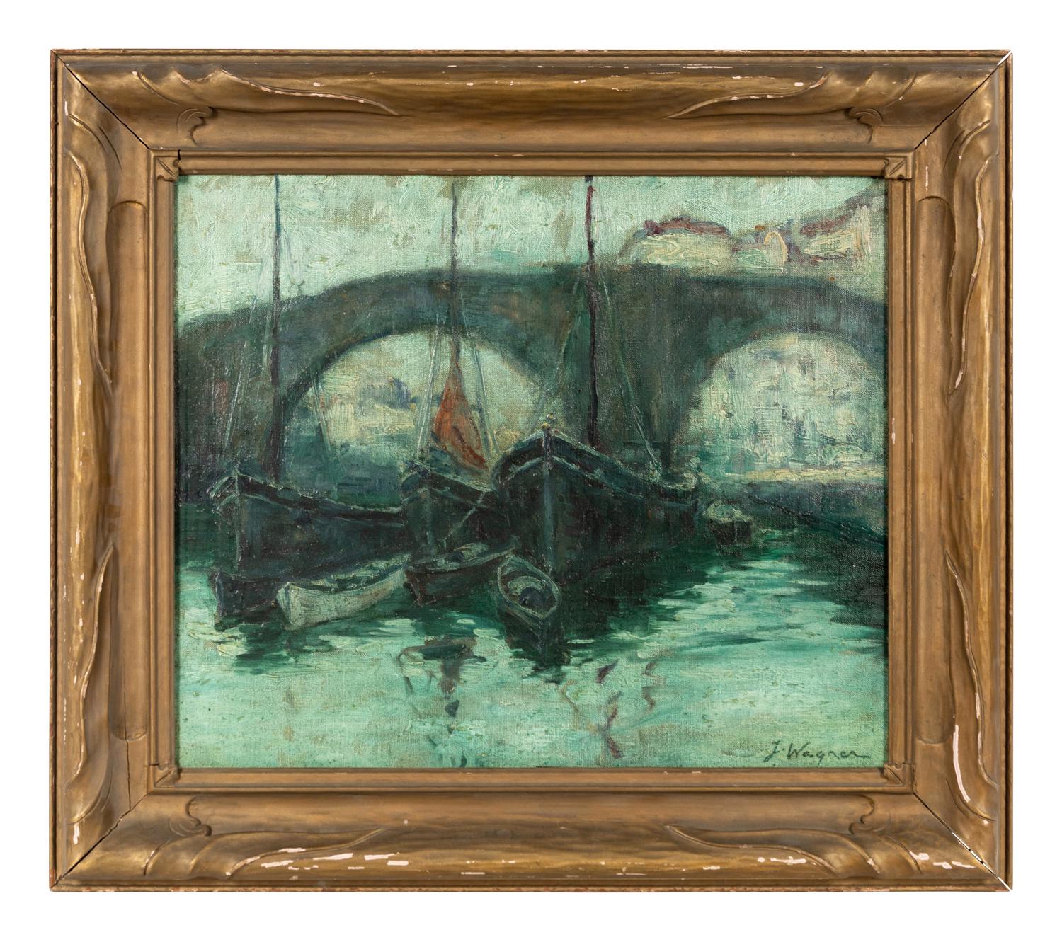 Boats Moored at Bridge