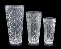 Three Waterford Cut Glass Vases